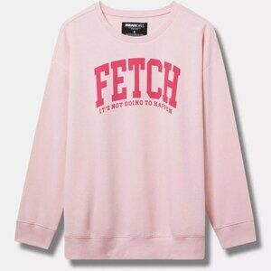 Torrid Sweatshirt 0X 1X 2X 3X Pink Mean Girls "Fetch" Crew Fleece Pullover Plus